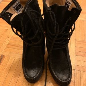 Frye Black Leather/Suede Booties Size 8.5